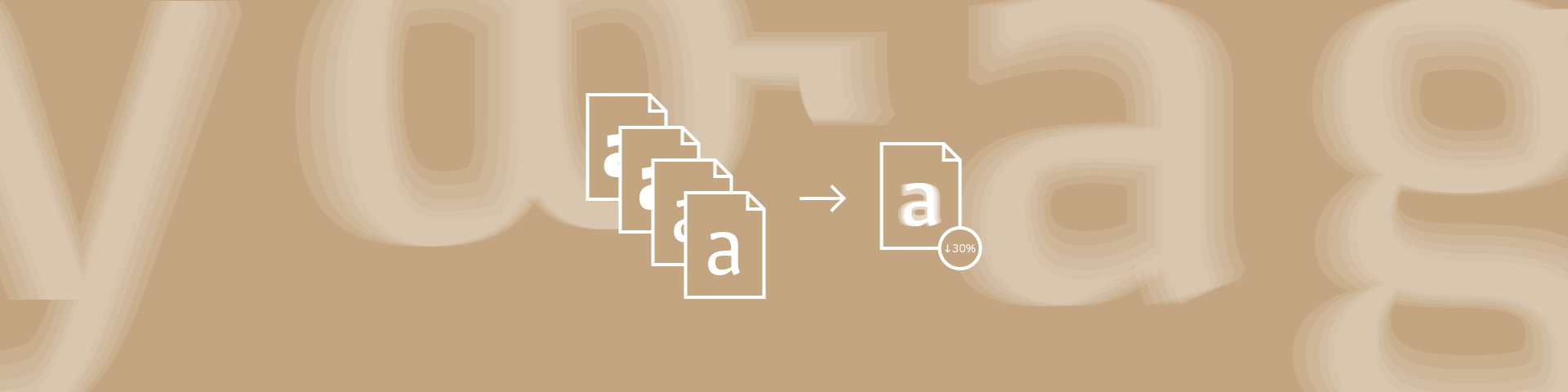 Grafischer Überblick der wichtigsten Stärken von Variable Fonts: Flexibilität und Performance.