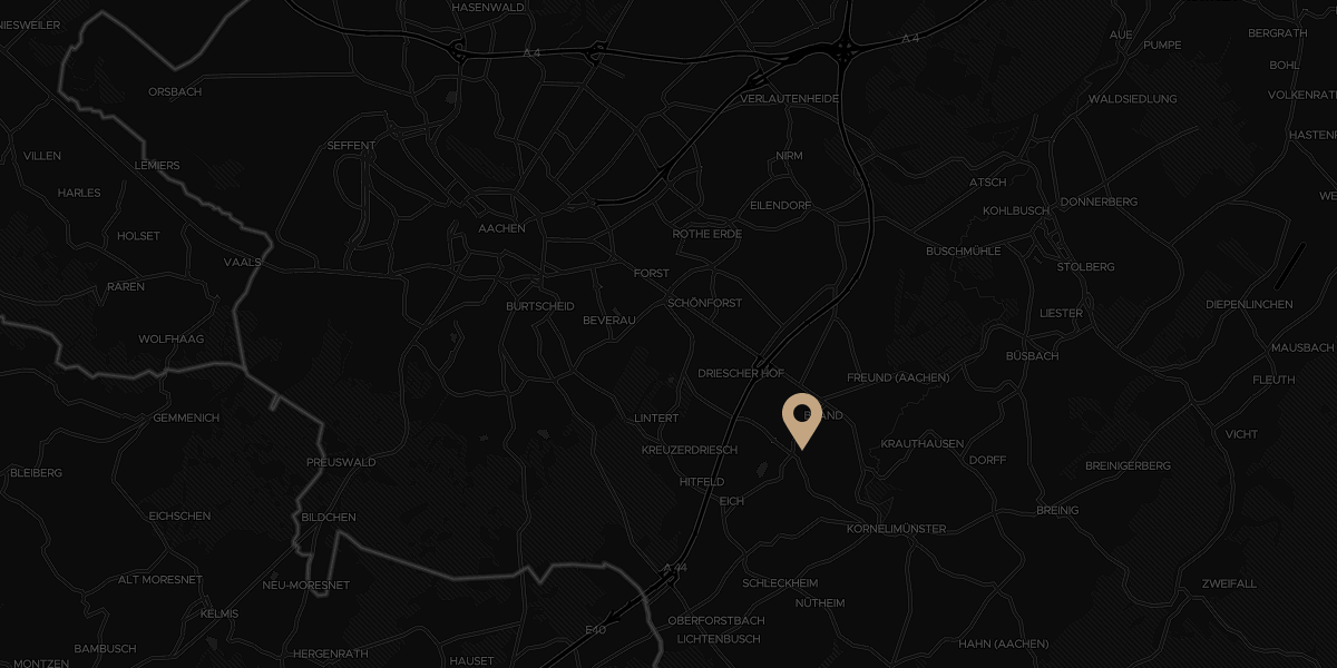 A map showing the office location near Aachen, Germany